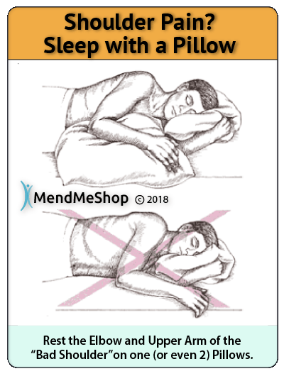 Supporting your arm while you sleep will reduce the strain on your rotator cuff and reduce your shoulder pain.